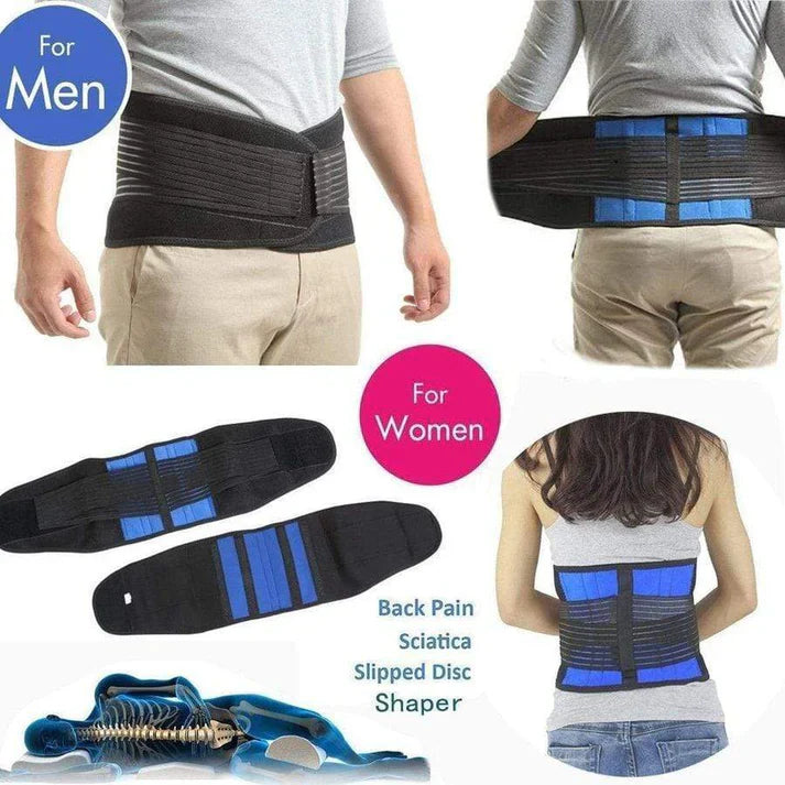 Lumbar Support Brace with Double Pull Compression and Heat Retention, Posture Correction