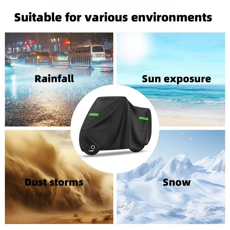 Motorcycle Cover with Coated Polyester Blend and Dual Wheel Clips