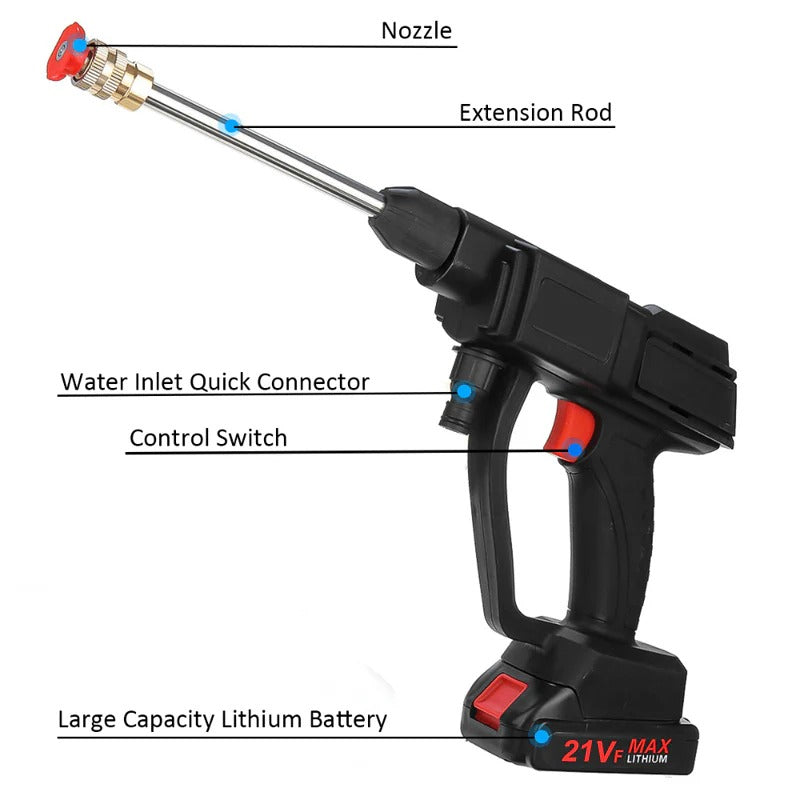 Handheld Pressure Washer with Rechargeable Batteries and 12000 RPM Motor