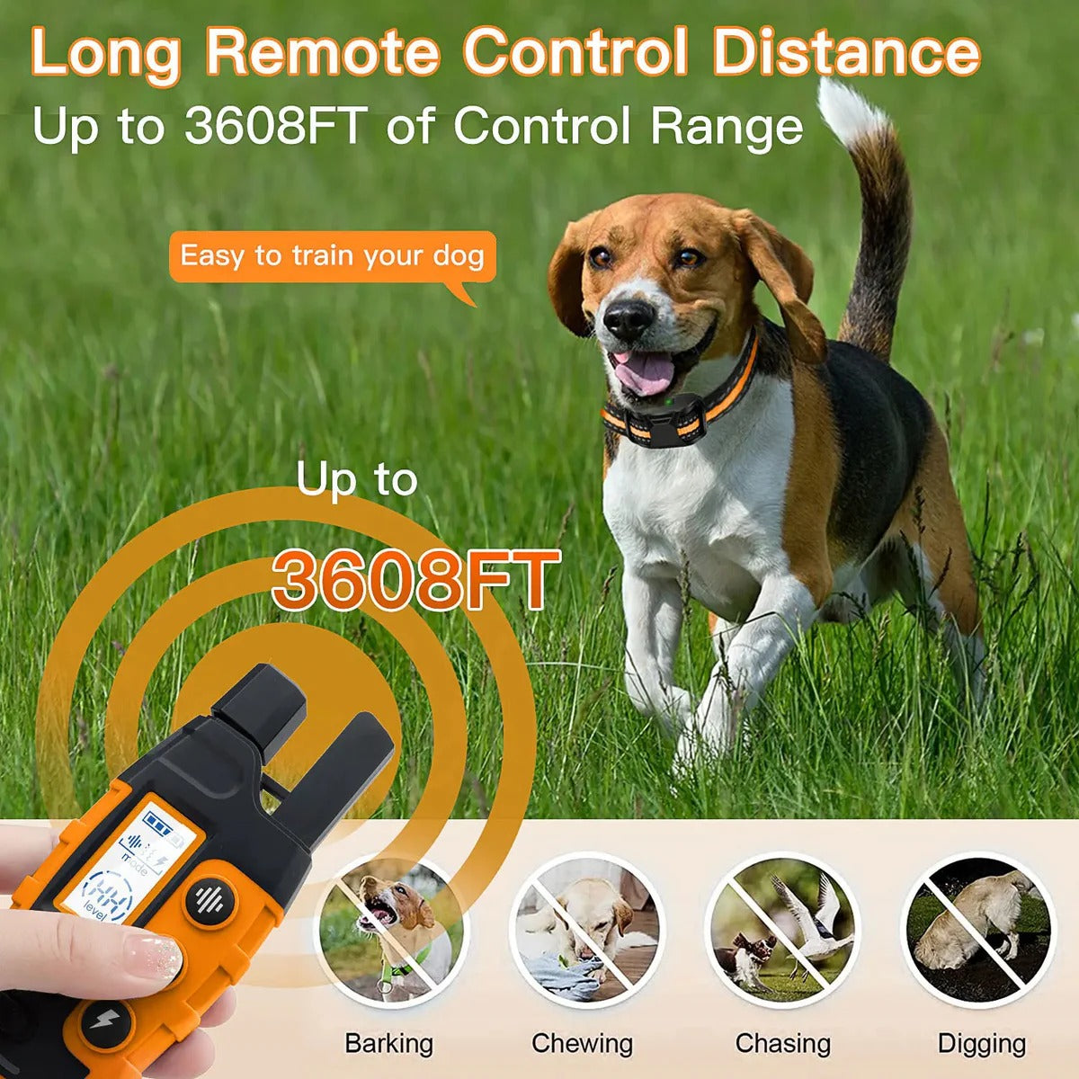 Remote Dog Training Collar with Beep and Vibration Modes, 3300ft Range