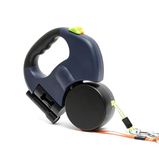Double Dog Leash with Swivel Joint and Padded Handle for Medium to Large Breeds