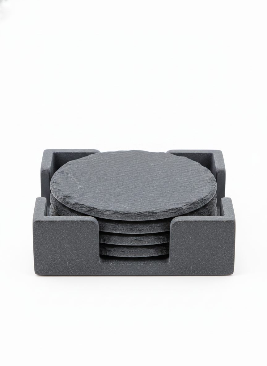 Stone-Textured Coaster Set