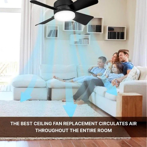 Ceiling Fan with LED Light and Remote Control, E27 Socket Mount