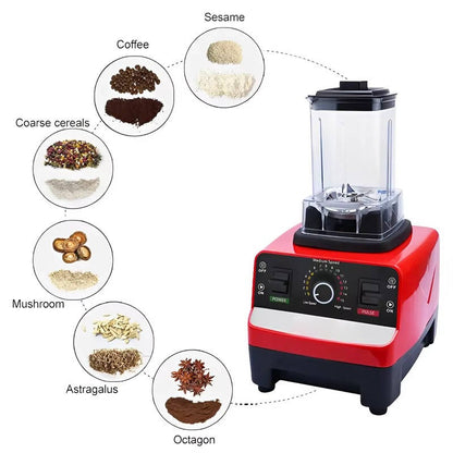 High Power Blender with Six Stainless Steel Blades and Nine Speed Settings