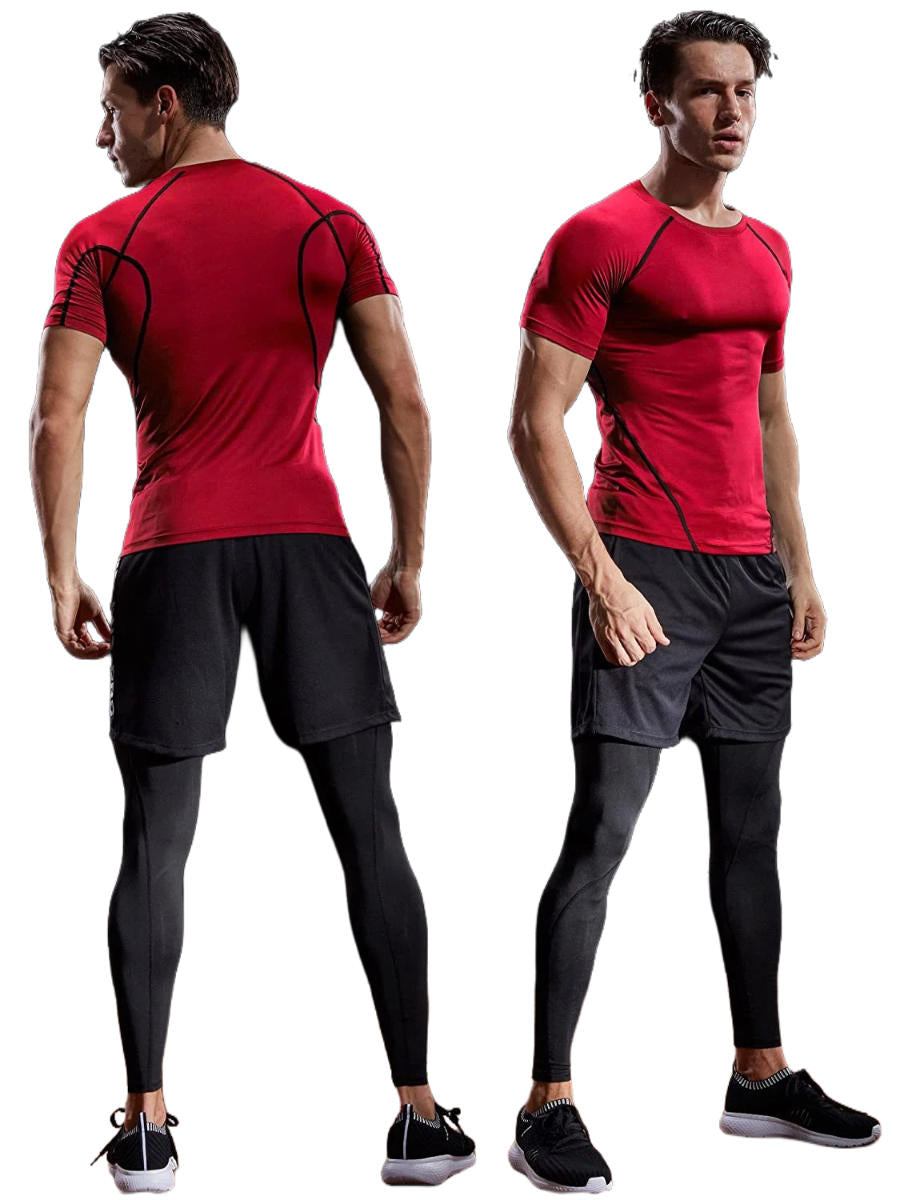 Men's Compression Shirt with Moisture Wicking and Four Way Stretch