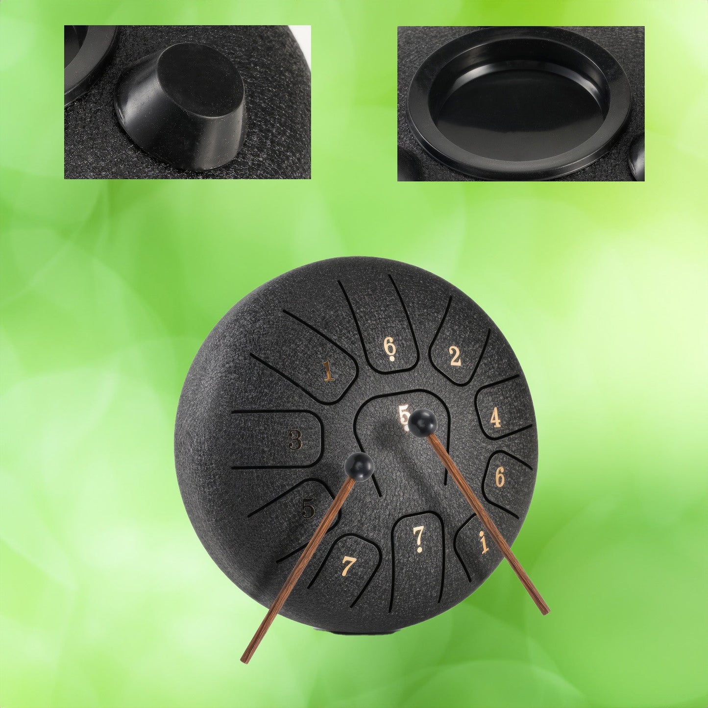 Percussion Tongue Drum with 11 Notes and Carbon Steel Construction, 6 Inch