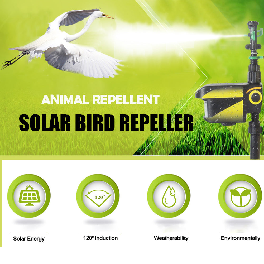Solar Motion Activated Garden Sprinkler with 300 Degree Detection and Adjustable Sensitivity