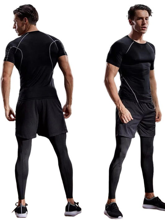 Men's Compression Shirt with Moisture Wicking and Four Way Stretch