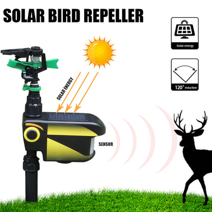 Solar Motion Activated Garden Sprinkler with 300 Degree Detection and Adjustable Sensitivity