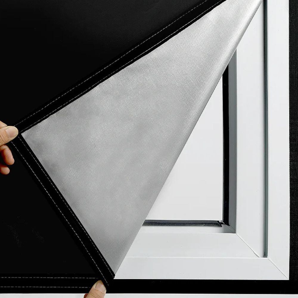 Static Cling Blackout Window Film with Heat Reflection and Noise Dampening, Trim-to-Fit Matte Black