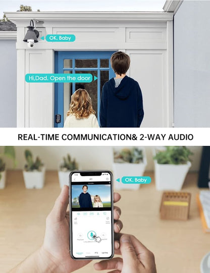 Light Bulb Security Camera with 1080P Resolution and 360° Rotation, Two-Way Audio