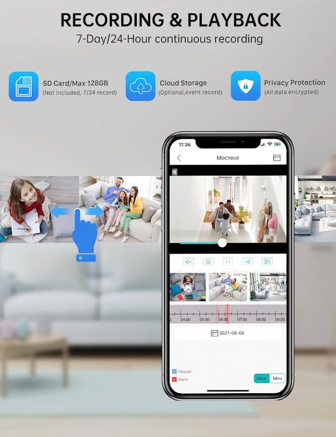Light Bulb Security Camera with 1080P Resolution and 360° Rotation, Two-Way Audio