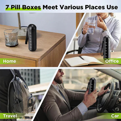Aluminum Weekly Pill Organizer with Silicone Seals and Stackable Sections