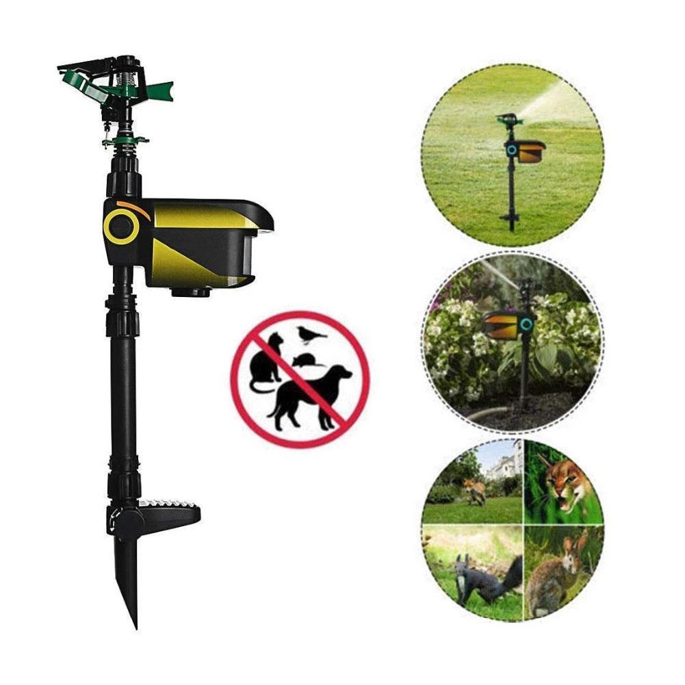 Solar Motion Activated Garden Sprinkler with 300 Degree Detection and Adjustable Sensitivity