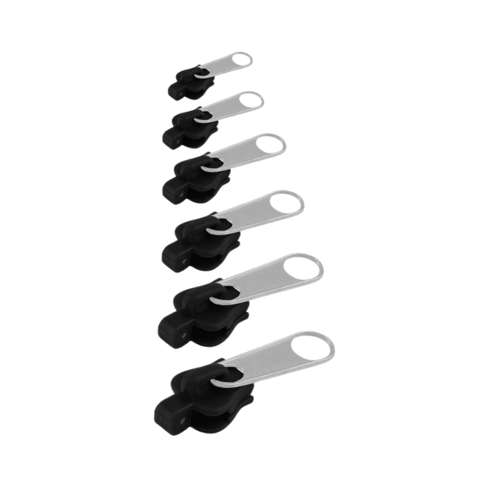 Aluminum Zipper Slider Repair Set with 6-Piece Universal Fit, Tool-Free Installation