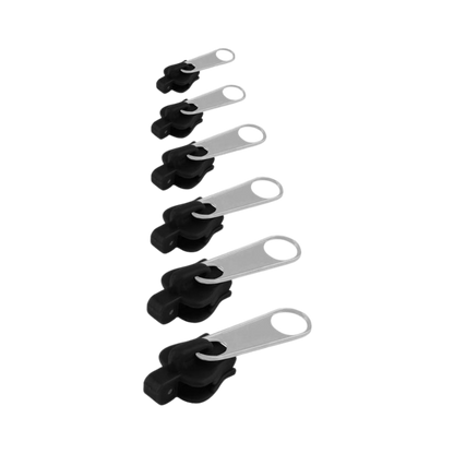 Aluminum Zipper Slider Repair Set with 6-Piece Universal Fit, Tool-Free Installation