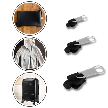 Aluminum Zipper Slider Repair Set with 6-Piece Universal Fit, Tool-Free Installation