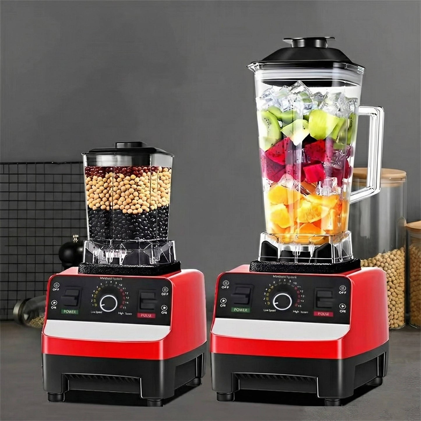High Power Blender with Six Stainless Steel Blades and Nine Speed Settings