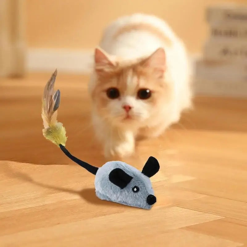 Interactive Cat Mouse Toy with Obstacle Detection and 4-Hour Runtime