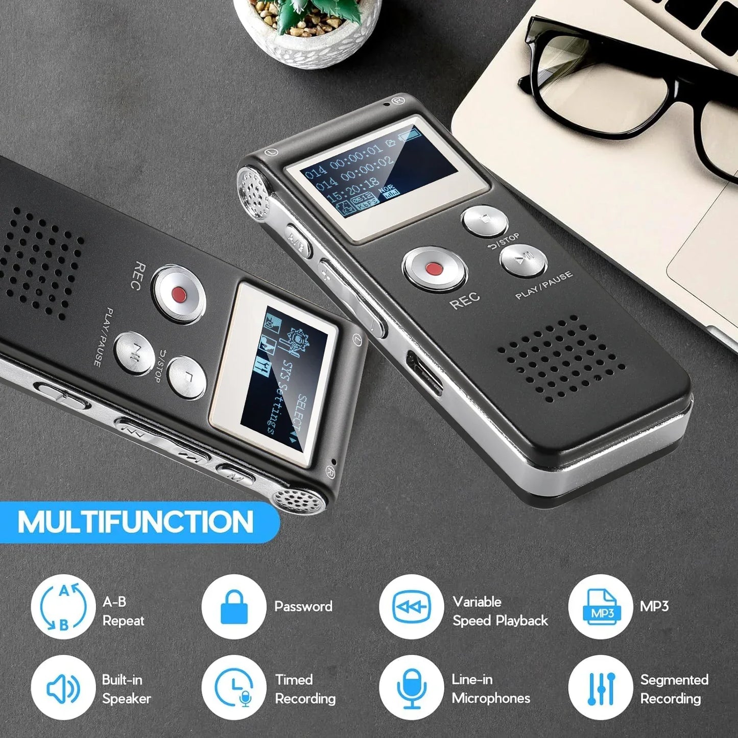 Pocket Sized Voice Activated Recorder with WAV Format and Balanced Audio Output