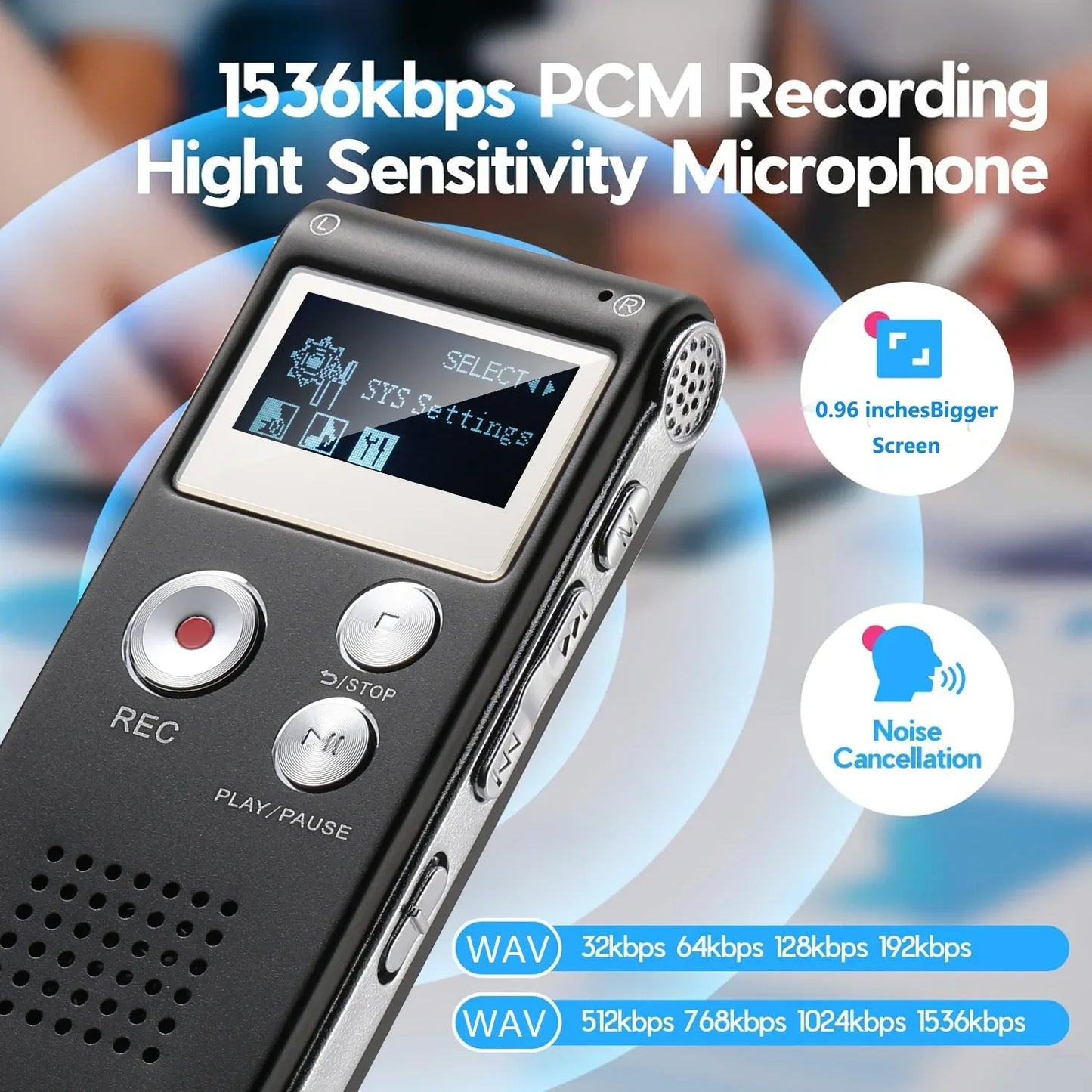 Pocket Sized Voice Activated Recorder with WAV Format and Balanced Audio Output