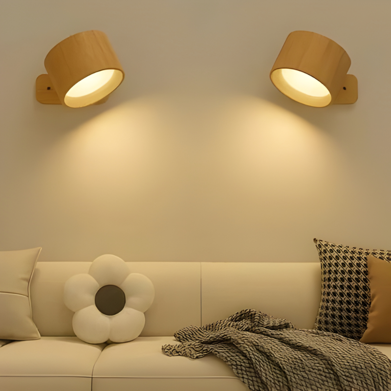Rechargeable Wall Lamp with 360° Rotation and Three Color Temperatures, Touch Control