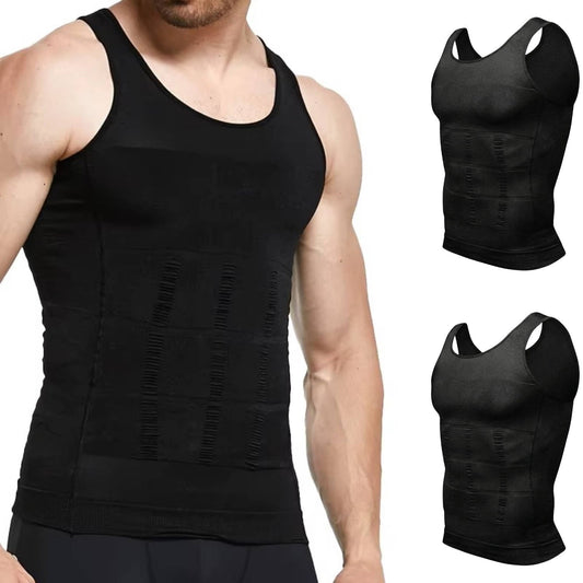 Men's Compression Tank Top with Four Way Stretch and Moisture Wicking, 3 Pack