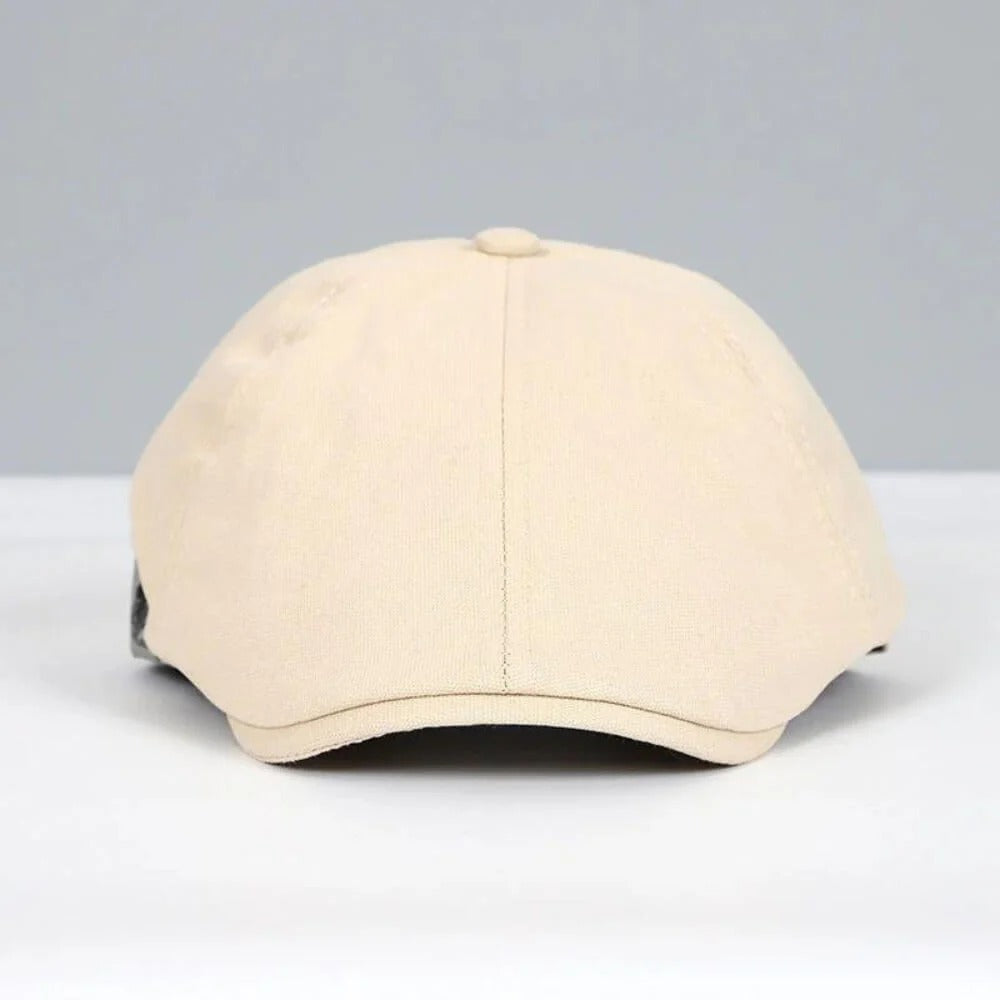 Adjustable Cotton Blend Flat Cap with Moisture Wicking Band and Fixed Brim, Unisex