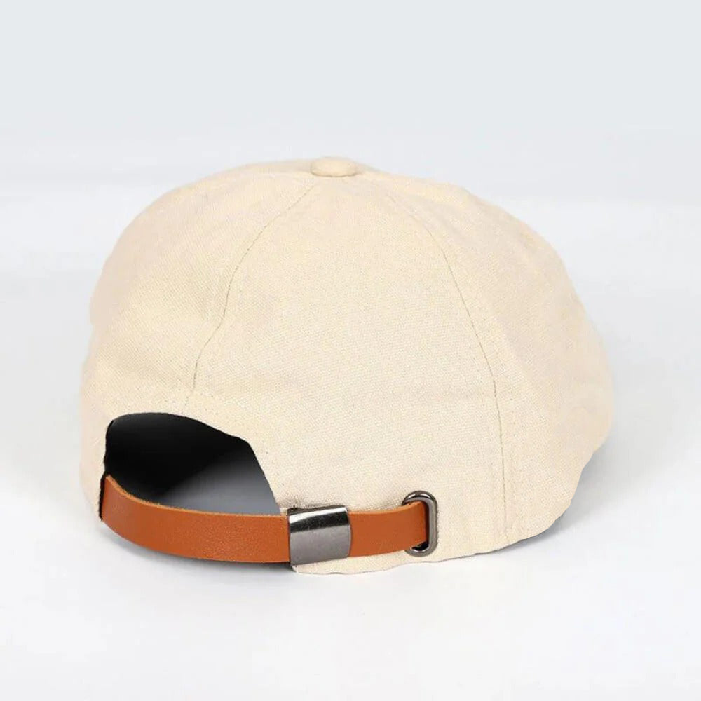 Adjustable Cotton Blend Flat Cap with Moisture Wicking Band and Fixed Brim, Unisex