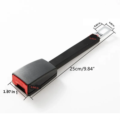 Seat Belt Extender with Rigid Cable and Upright Stem, 11 Inch Length
