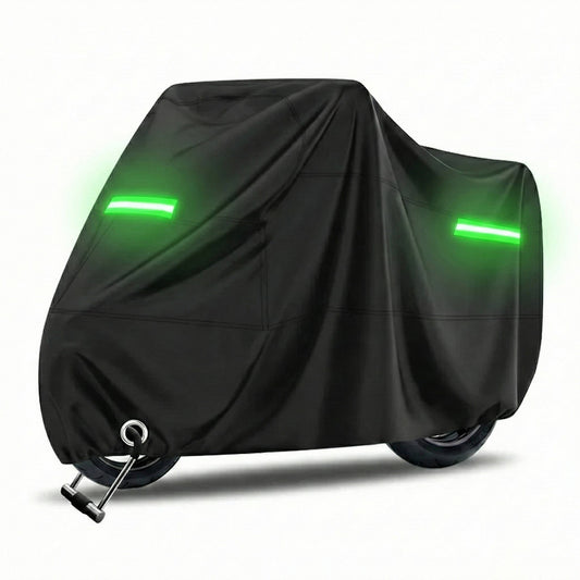 Motorcycle Cover with Coated Polyester Blend and Dual Wheel Clips