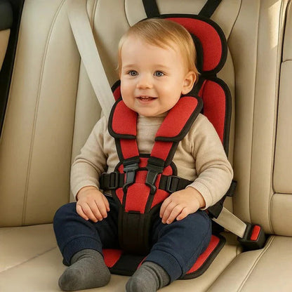 Foldable Child Travel Seat with Five Point Harness and Padded Comfort, Ages 1-14