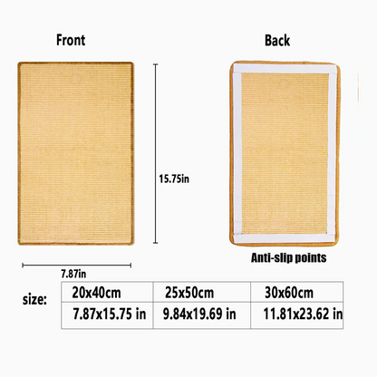 Sisal Cat Scratcher Board with Vertical and Horizontal Mounting