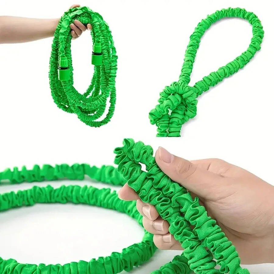Expandable Garden Hose with 7-Pattern Spray Head and Instant Shut-Off Lever