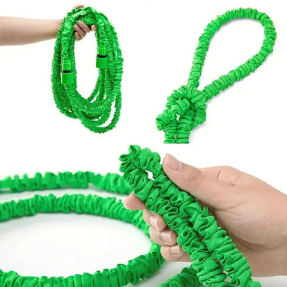 Expandable Garden Hose with 7-Pattern Spray Head and Instant Shut-Off Lever