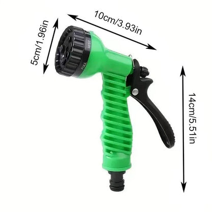 Expandable Garden Hose with 7-Pattern Spray Head and Instant Shut-Off Lever