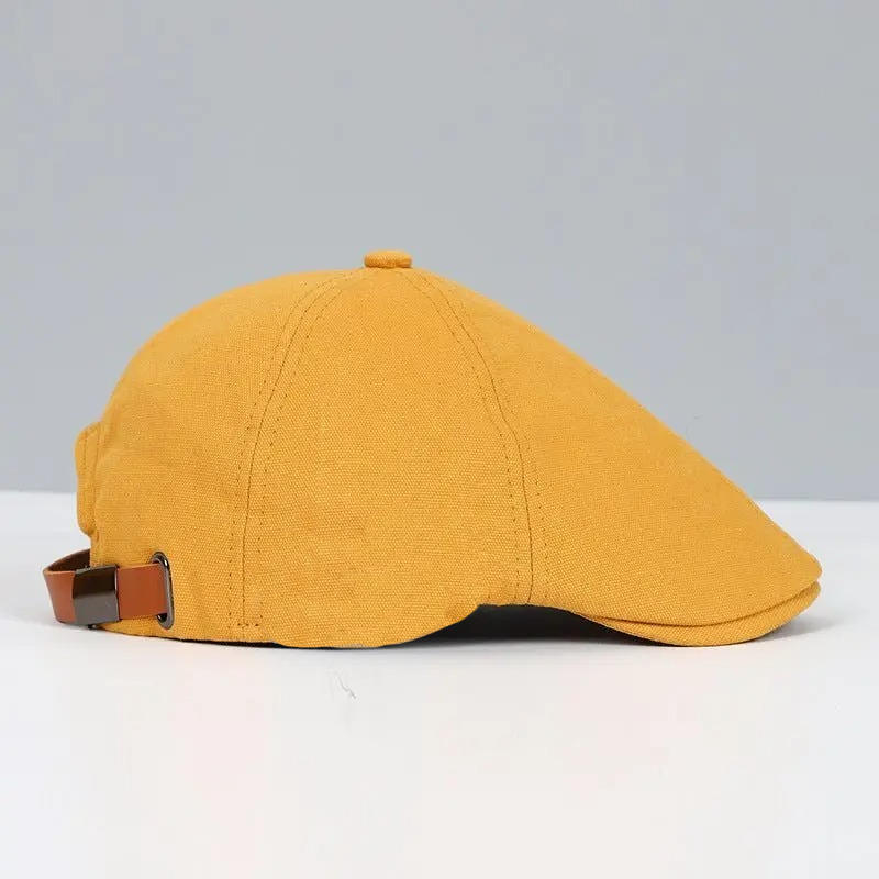 Adjustable Cotton Blend Flat Cap with Moisture Wicking Band and Fixed Brim, Unisex