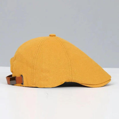 Adjustable Cotton Blend Flat Cap with Moisture Wicking Band and Fixed Brim, Unisex