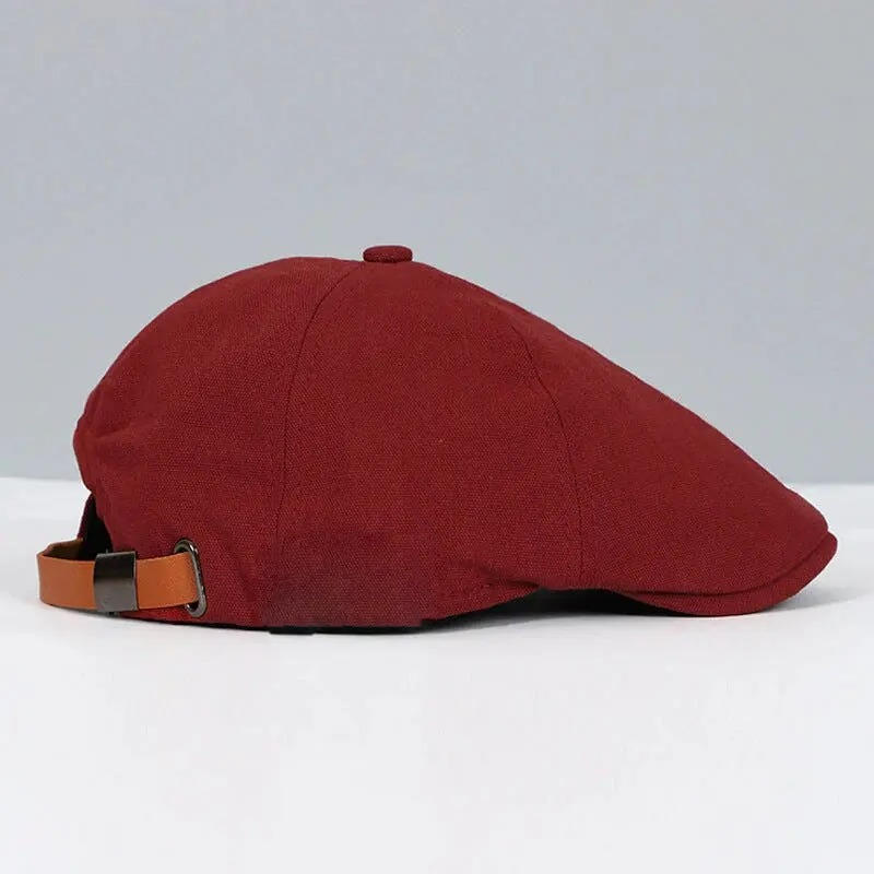 Adjustable Cotton Blend Flat Cap with Moisture Wicking Band and Fixed Brim, Unisex
