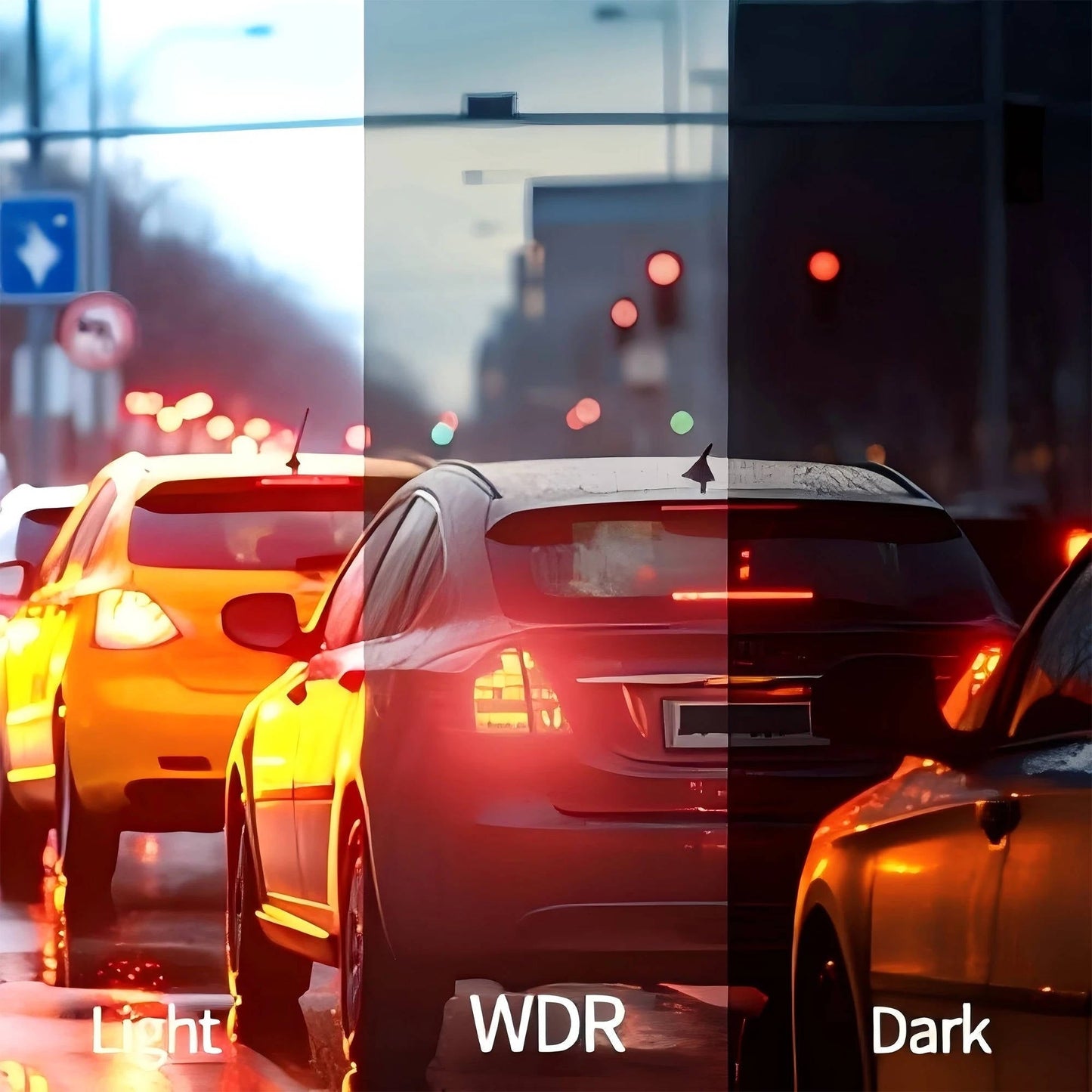 Four Camera Dash Cam with 1920P Front and Infrared Night Vision, App Control