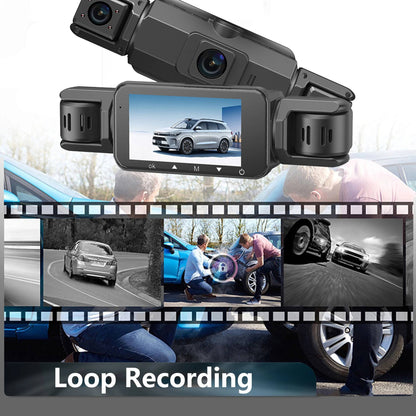 Four Camera Dash Cam with 1920P Front and Infrared Night Vision, App Control