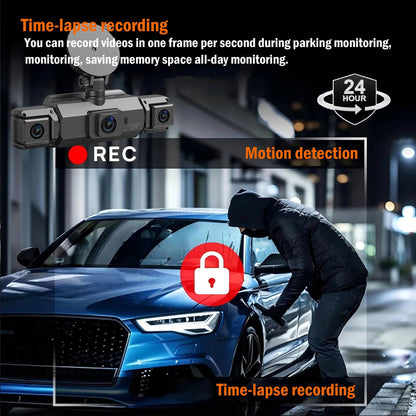Four Camera Dash Cam with 1920P Front and Infrared Night Vision, App Control