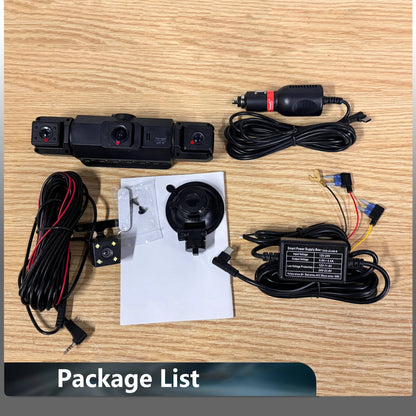 Four Camera Dash Cam with 1920P Front and Infrared Night Vision, App Control