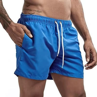 Men's Swimming Shorts with Mesh Liner and Three Pockets