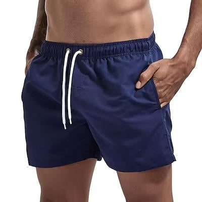 Men's Swimming Shorts with Mesh Liner and Three Pockets