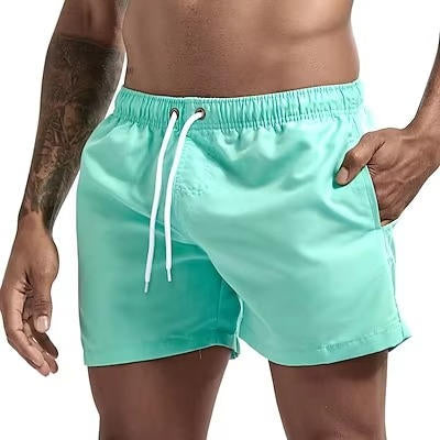 Men's Swimming Shorts with Mesh Liner and Three Pockets