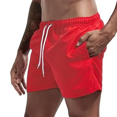 Men's Swimming Shorts with Mesh Liner and Three Pockets
