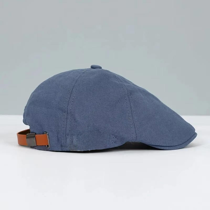 Adjustable Cotton Blend Flat Cap with Moisture Wicking Band and Fixed Brim, Unisex