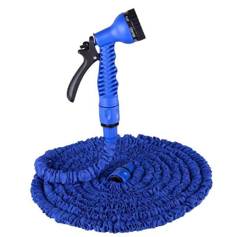 Expandable Garden Hose with 7-Pattern Spray Head and Instant Shut-Off Lever