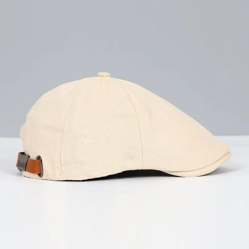 Adjustable Cotton Blend Flat Cap with Moisture Wicking Band and Fixed Brim, Unisex